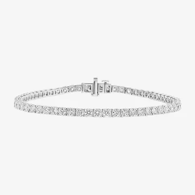 Effy  (G / Vs1-Vs2) Womens 5 CT. T.W. Lab Grown White Diamond 14K White Gold 7.25 Inch Tennis Bracelet