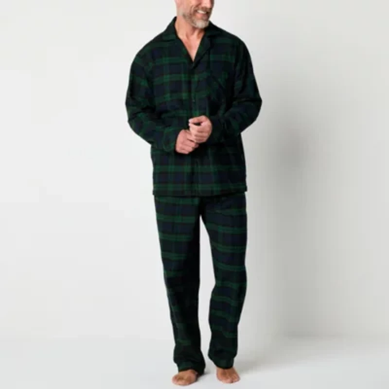 St. John's Bay Mens Long Sleeve 2-pc. Big and Tall Pajama Sets