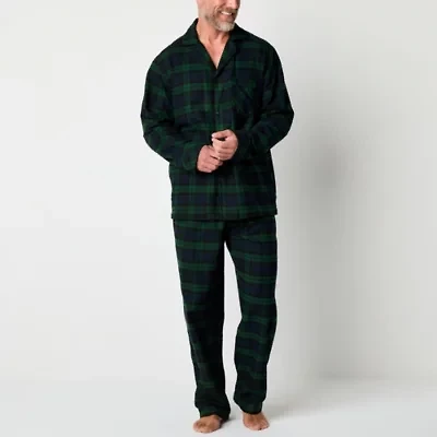 St. John's Bay Mens Long Sleeve 2-pc. Big and Tall Pajama Sets