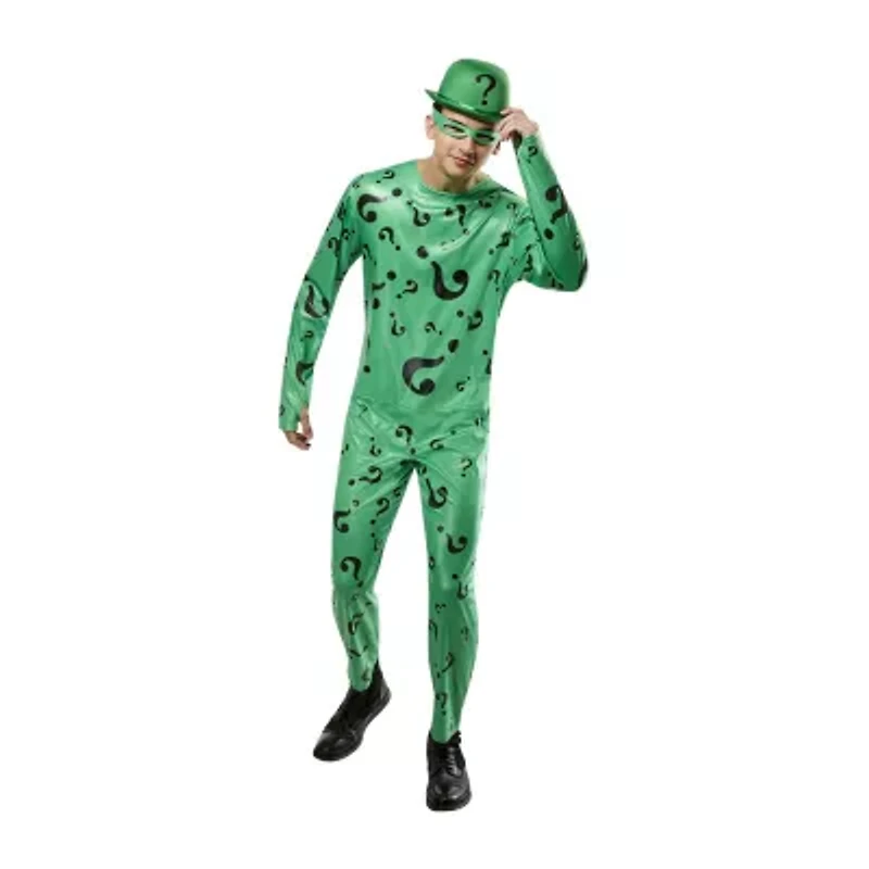 Mens Batman Forever Deluxe Riddler Short Sleeve Costume 4-pc. Set