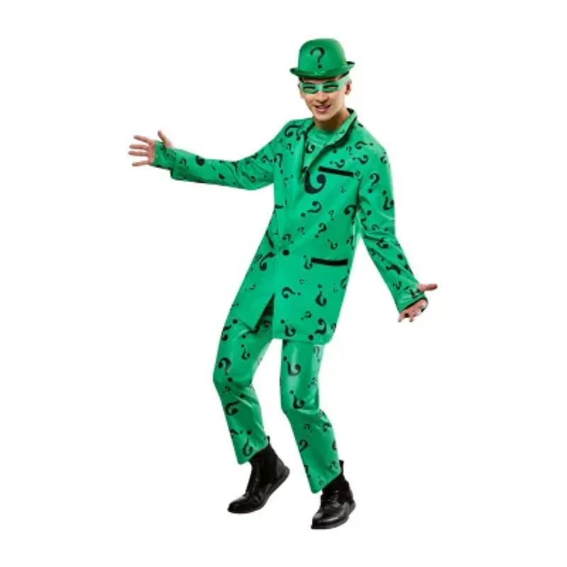 Mens Batman Forever Deluxe Riddler Short Sleeve Costume 4-pc. Set