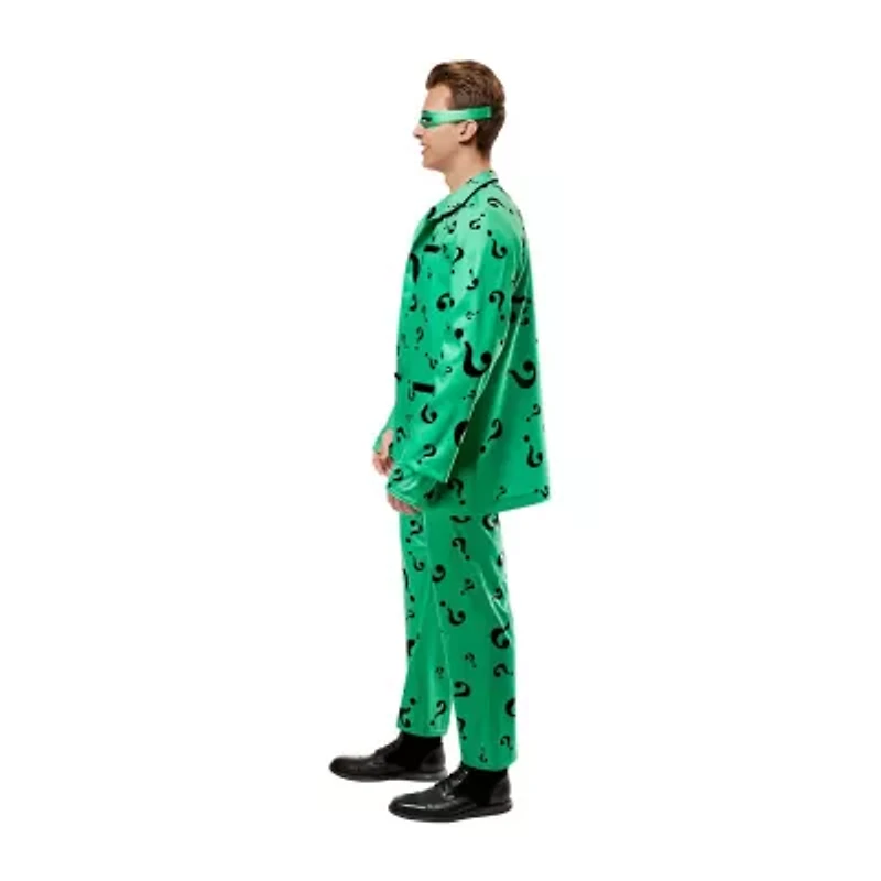 Mens Batman Forever Deluxe Riddler Short Sleeve Costume 4-pc. Set