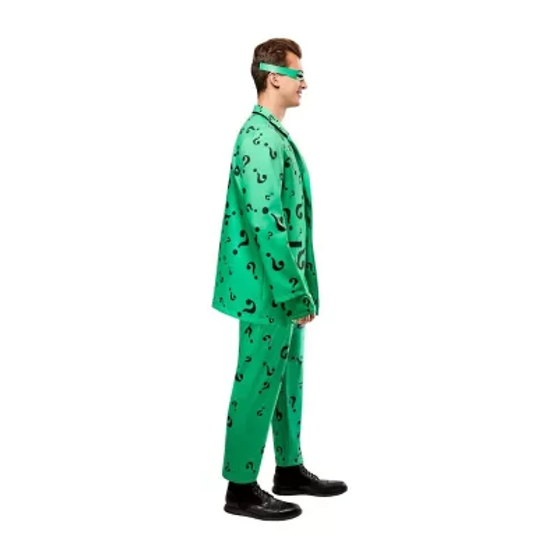 Mens Batman Forever Deluxe Riddler Short Sleeve Costume 4-pc. Set