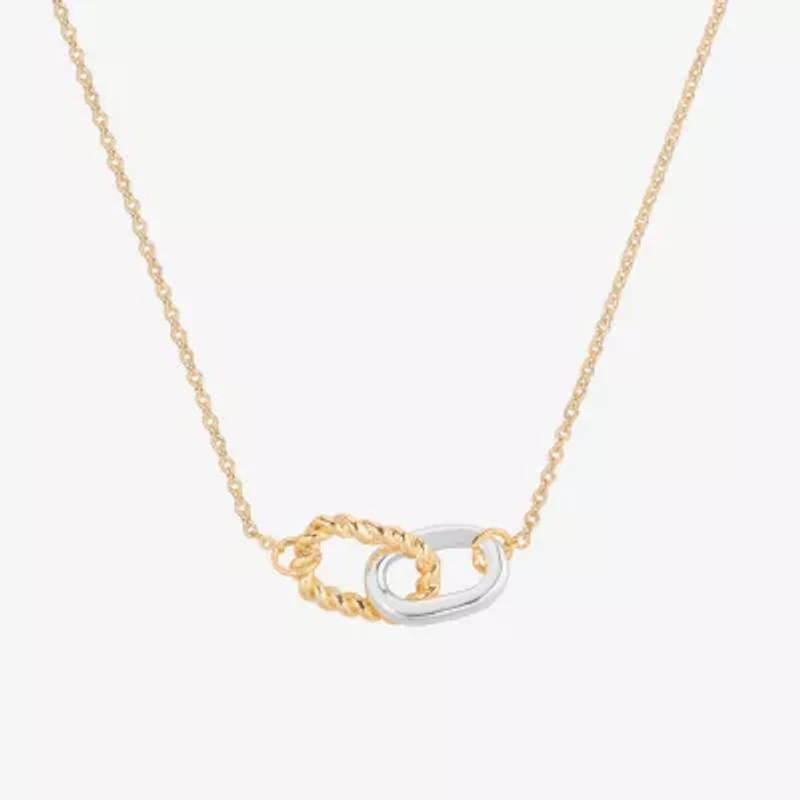 Bijoux Bar Delicates Two Tone Womens 16 Inch Link Chain Necklace