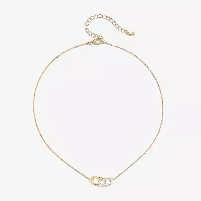 Bijoux Bar Delicates Two Tone Womens 16 Inch Link Chain Necklace