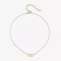 Bijoux Bar Delicates Two Tone Womens 16 Inch Link Chain Necklace