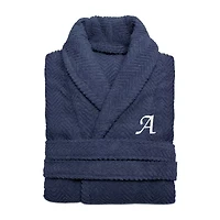Linum Home Textiles Personalized Herringbone Weave Bathrobe Unisex Adult Long Sleeve Length Robe