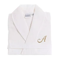 Linum Home Textiles Personalized Waffle Weave Bathrobe Unisex Adult Long Sleeve Length Robe