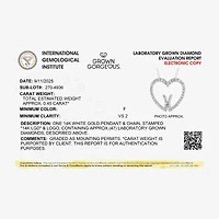 Grown Gorgeous (F, Vs2) Womens 1/2 CT. T.W. Lab White Diamond 14K Gold Heart 18 Inch Pendant Necklace
