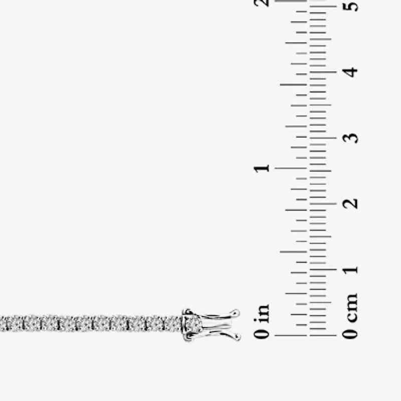 (F / Si2) Womens White Diamond 10K Gold 18 Inch Tennis Necklace