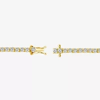 F, Si2 Womens White Diamond 10K Gold 18 Inch Tennis Necklace