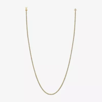 F, Si2 Womens White Diamond 10K Gold 18 Inch Tennis Necklace