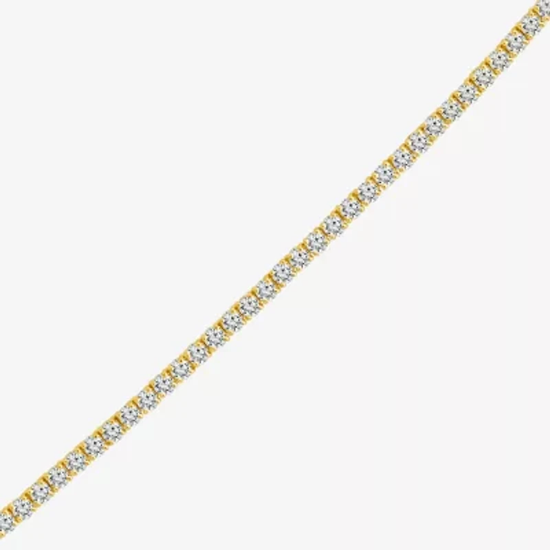 F, Si2 Womens White Diamond 10K Gold 18 Inch Tennis Necklace