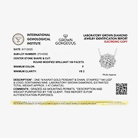 Grown Gorgeous (F,Vs2) Womens 1 1/2 CT. T.W. Lab Grown White Diamond 14K Gold Round 18 Inch Pendant Necklace