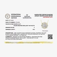 Grown Gorgeous (F,Vs2) Womens 1 1/2 CT. T.W. Lab Grown White Diamond 14K Gold Round 18 Inch Pendant Necklace