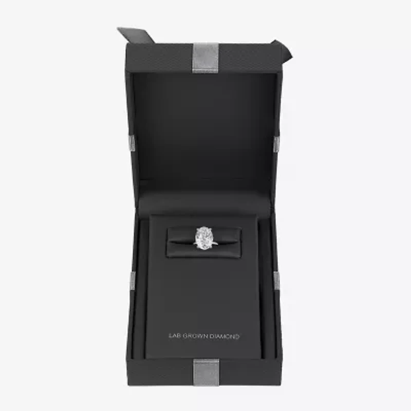 Signature By Modern Bride Womens 4 1/7 Ct. T.W. Lab Grown White Diamond 14K Gold Oval Engagement Ring