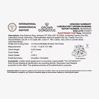 Grown Gorgeous (F, Vs2) Womens 5 3/4 CT. T.W. Lab White Diamond 14K Gold or Platinum Round Engagement Ring