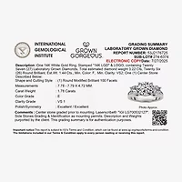 Grown Gorgeous (F, Vs2) Womens 3 1/7 Ct. T.W. Lab White Diamond 14K Gold or Platinum Round Side Stone 3-Stone Engagement Ring