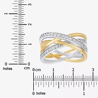 Diamonart Womens 10.5MM Lab Created White Cubic Zirconia Sterling Silver Bypass  Band