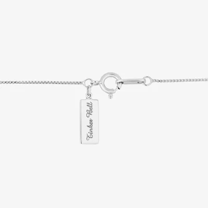 Enchanted Disney Fine Jewelry Tinkerbell Womens 1/10 CT. T.W. Genuine White Mother Of Pearl 14K Two Tone Gold Over Silver Round 18 Inch Pendant Necklace