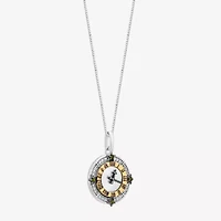 Enchanted Disney Fine Jewelry Tinkerbell Womens 1/10 CT. T.W. Genuine White Mother Of Pearl 14K Two Tone Gold Over Silver Round 18 Inch Pendant Necklace
