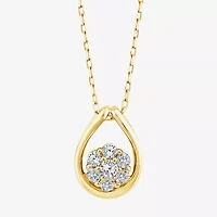 Diamond Blossom F, Si2 Womens 1/3 CT. T.W. Lab Grown White Diamond 14K Gold Over Silver 18 Inch Pendant Necklace