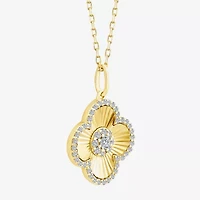 Diamond Blossom F, Si2 Womens 3/8 CT. T.W. Lab Grown White Diamond 14K Gold Over Silver 18 Inch Pendant Necklace