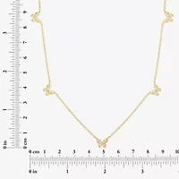 Diamond Addiction Butterfly (G-H/ Si2-I1) Womens 1/4 CT. T.W. Lab Grown White Diamond 14K Gold Over Silver Butterfly 18 Inch Pendant Necklace