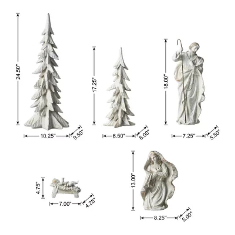 Glitzhome S5 Figurine Nativity Set