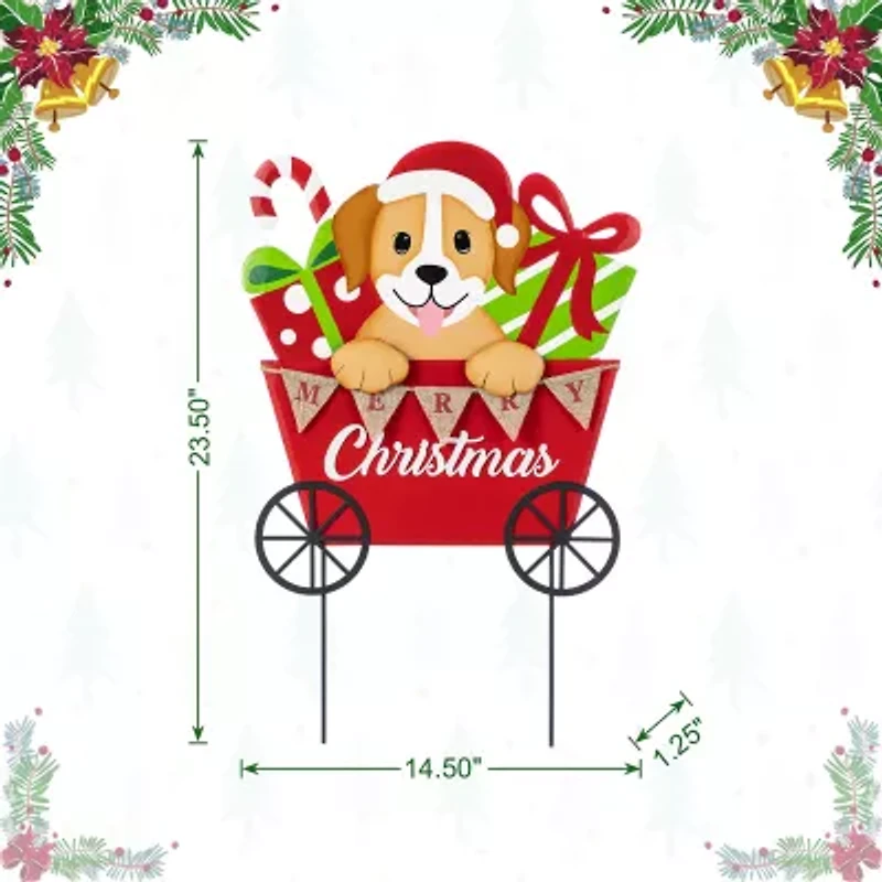 Glitzhome 24 Yard Stake Christmas Yard Art