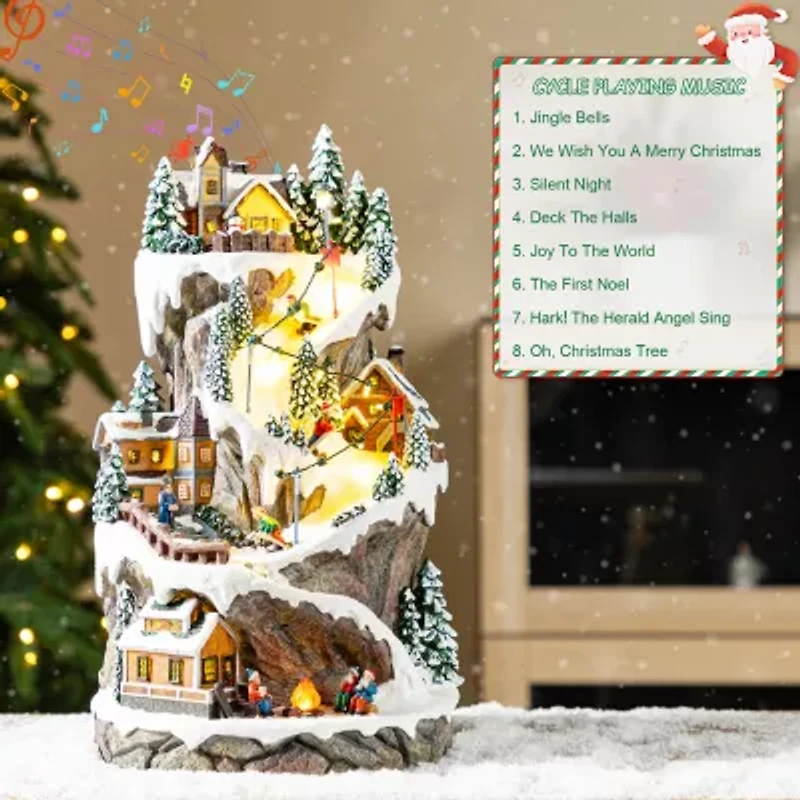 Glitzhome 15.5 Village Christmas Tabletop Decor
