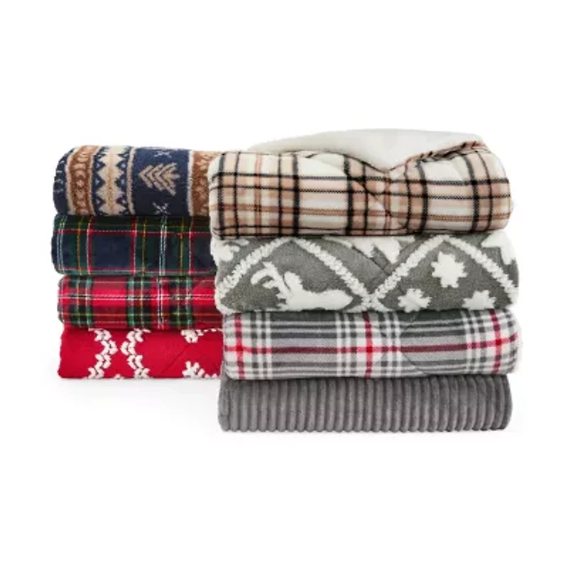 North Pole Trading Co. Mink To Sherpa Reversible Throw