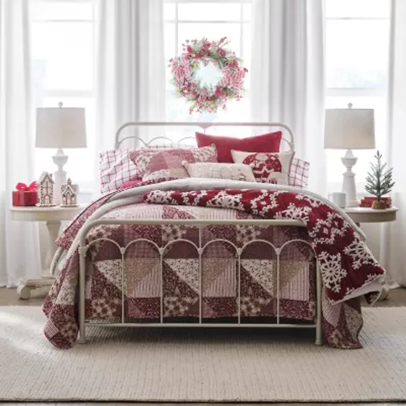 North Pole Trading Co. Holiday Holly Patchwork Quilt Set