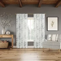 No 918 Margot Botanical Print Rod Pocket Sheer Single Curtain Panel