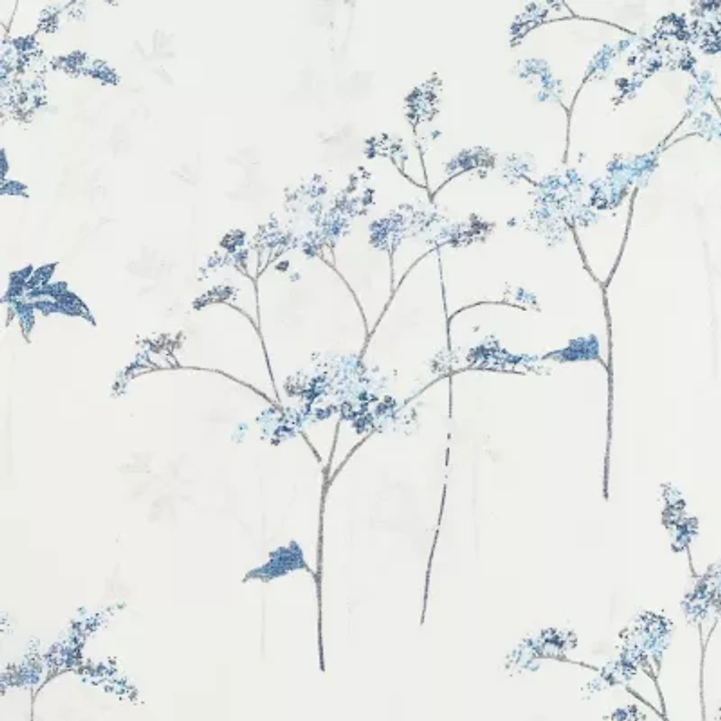 No 918 Margot Botanical Print Rod Pocket Sheer Single Curtain Panel