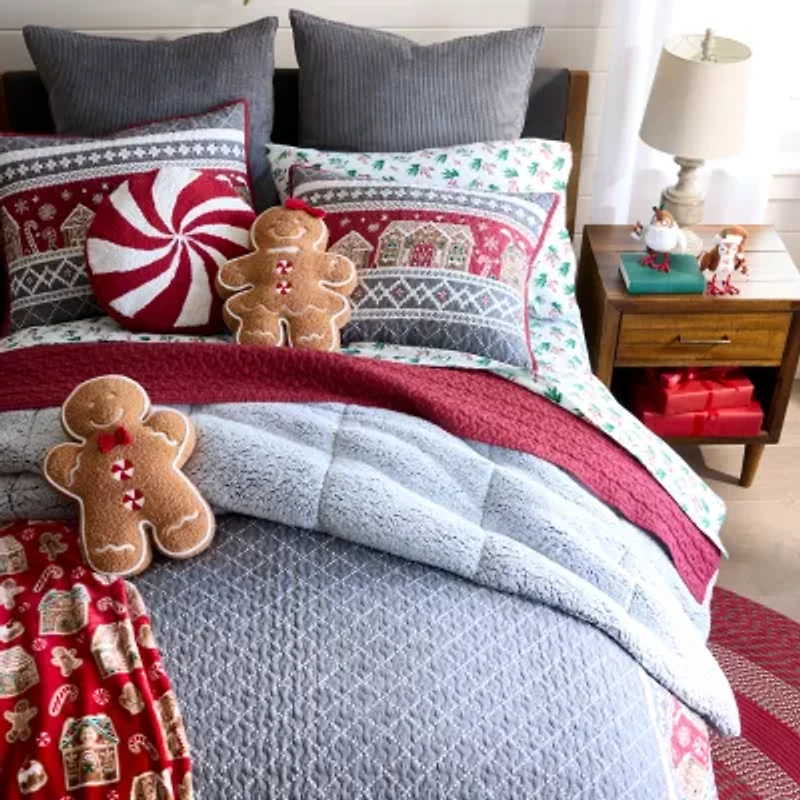 North Pole Trading Co. Gingerbread Girl Figural Throw Pillow