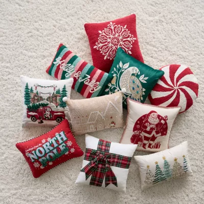 North Pole Trading Co. Trees Rectangular Throw Pillow