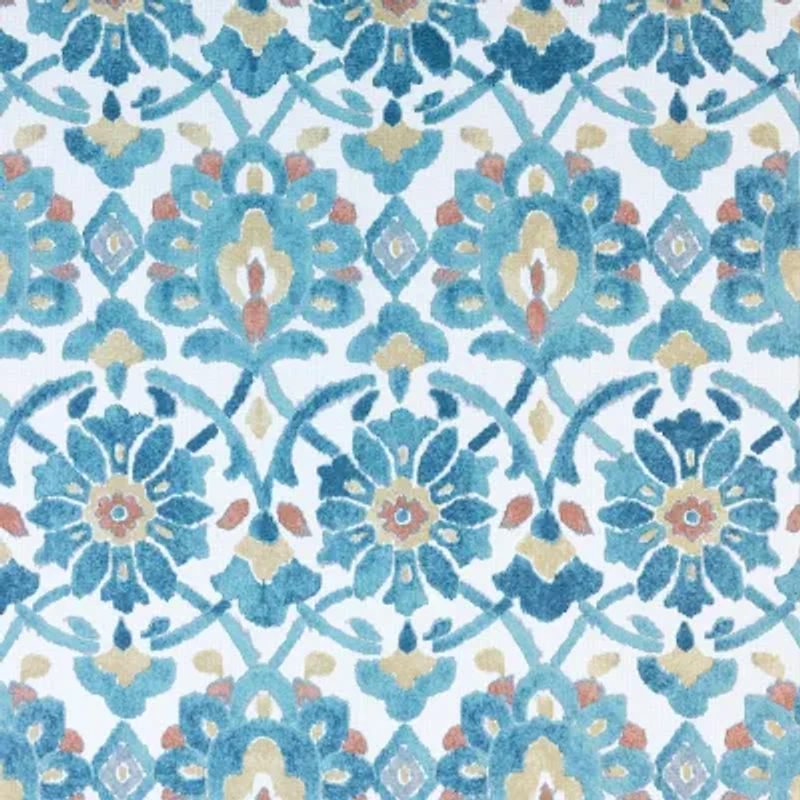 No 918 Hastings Watercolor Medallion Grommet Top Semi-Sheer Single Curtain Panel