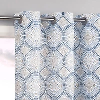 No 918 Lido Global Inspired Medallion Grommet Top Semi-Sheer Single Curtain Panel