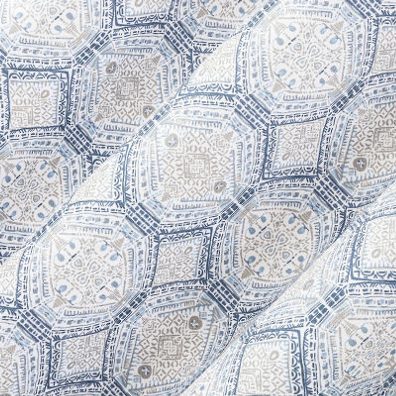 No 918 Lido Global Inspired Medallion Grommet Top Semi-Sheer Single Curtain Panel