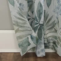 No 918 Fiona Foliage Print Crushed Voile Rod Pocket Sheer Single Curtain Panel