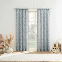 No 918 Koda Woven Jacquard Leaf Rod Pocket Semi-Sheer Single Curtain Panel