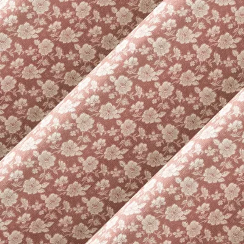 No 918 Talia Tonal Floral Grommet Top Semi-Sheer Single Curtain Panel