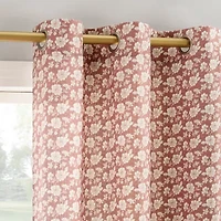 No 918 Talia Tonal Floral Grommet Top Semi-Sheer Single Curtain Panel