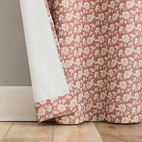 No 918 Talia Tonal Floral Grommet Top Semi-Sheer Single Curtain Panel