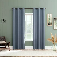 No 918 Landon Textured Grommet Top Semi-Sheer Single Curtain Panel