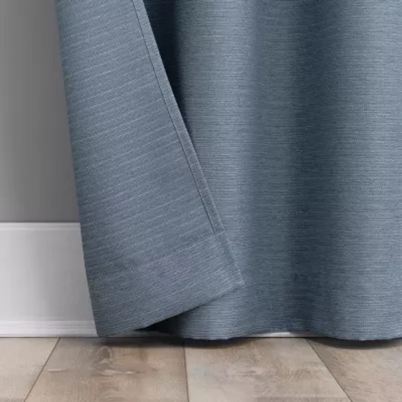 No 918 Landon Textured Grommet Top Semi-Sheer Single Curtain Panel