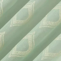 No 918 Ravenna Medallion Rod Pocket Embroidered Sheer Single Curtain Panel