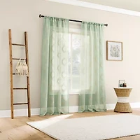 No 918 Ravenna Medallion Rod Pocket Embroidered Sheer Single Curtain Panel