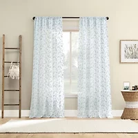 No 918 Briarwood Delicate Leaf Textured Rod Pocket Sheer Single Curtain Panel